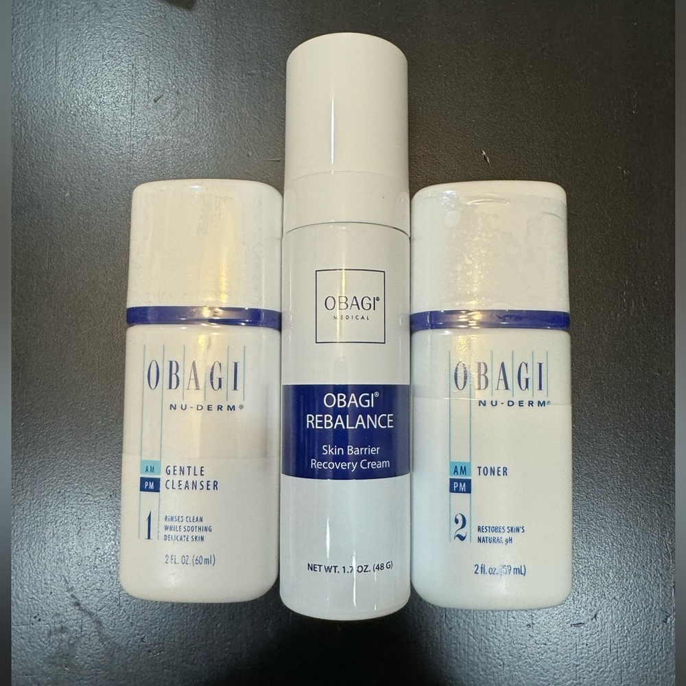 Obagi Medical Rebalance 1.7 oz, Nu-derm Gentle Wash & Toner 2oz size, Br…